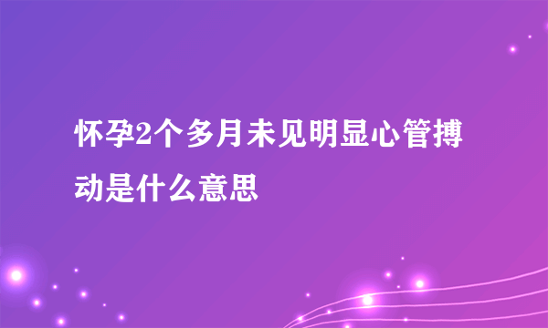 怀孕2个多月未见明显心管搏动是什么意思