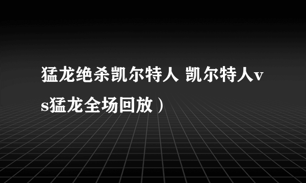 猛龙绝杀凯尔特人 凯尔特人vs猛龙全场回放）