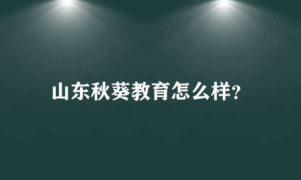 山东秋葵教育怎么样？