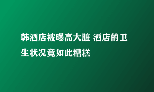 韩酒店被曝高大脏 酒店的卫生状况竟如此糟糕