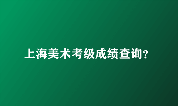 上海美术考级成绩查询？