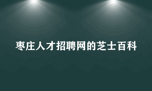 枣庄人才招聘网的芝士百科