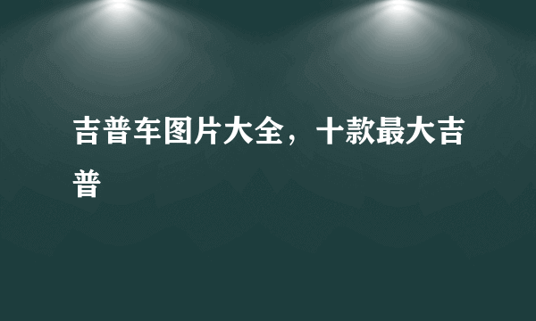 吉普车图片大全，十款最大吉普