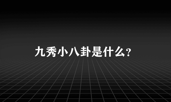 九秀小八卦是什么？