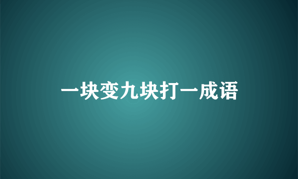 一块变九块打一成语