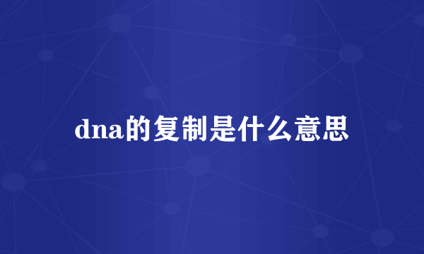 dna的复制是什么意思