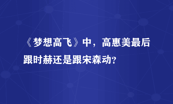 《梦想高飞》中，高惠美最后跟时赫还是跟宋森动？