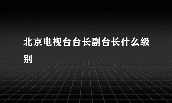 北京电视台台长副台长什么级别