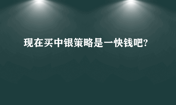 现在买中银策略是一快钱吧?