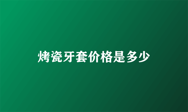 烤瓷牙套价格是多少