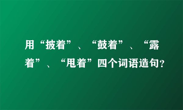 用“披着”、“鼓着”、“露着”、“甩着”四个词语造句？