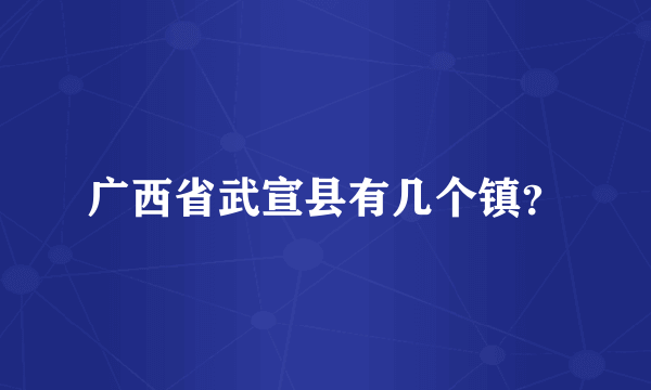 广西省武宣县有几个镇？