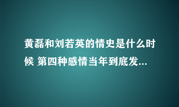 黄磊和刘若英的情史是什么时候 第四种感情当年到底发生了什么