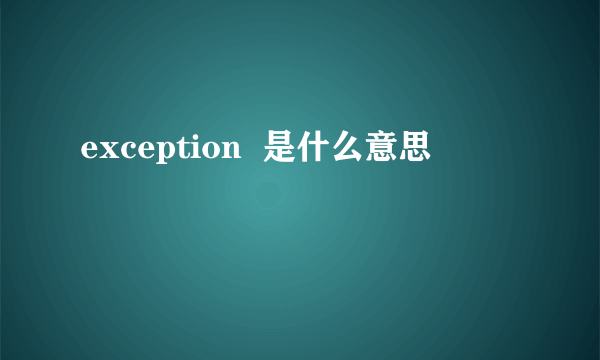 exception  是什么意思