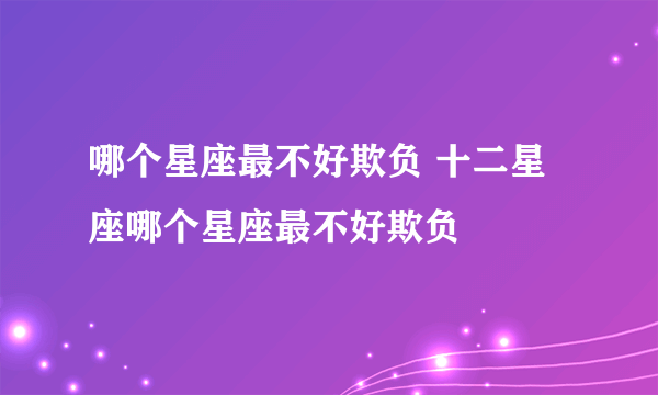 哪个星座最不好欺负 十二星座哪个星座最不好欺负