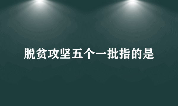 脱贫攻坚五个一批指的是