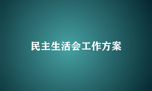 民主生活会工作方案