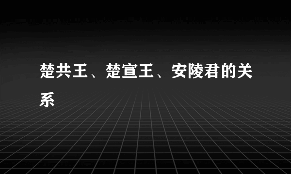 楚共王、楚宣王、安陵君的关系