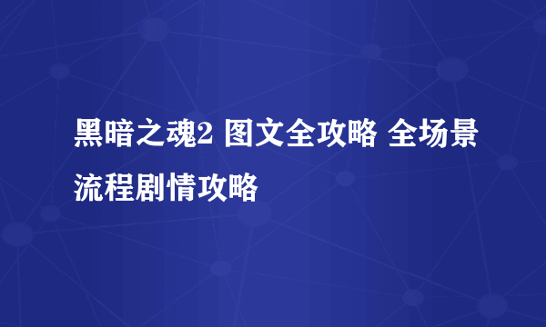 黑暗之魂2 图文全攻略 全场景流程剧情攻略