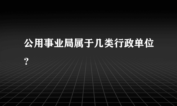 公用事业局属于几类行政单位？