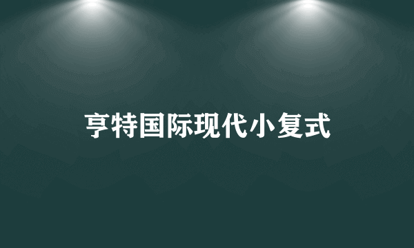 亨特国际现代小复式