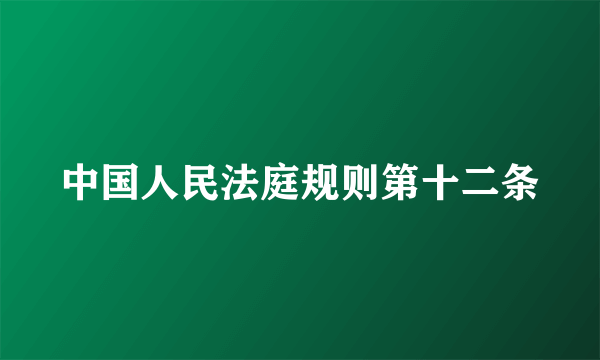 中国人民法庭规则第十二条