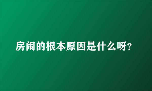 房闹的根本原因是什么呀？