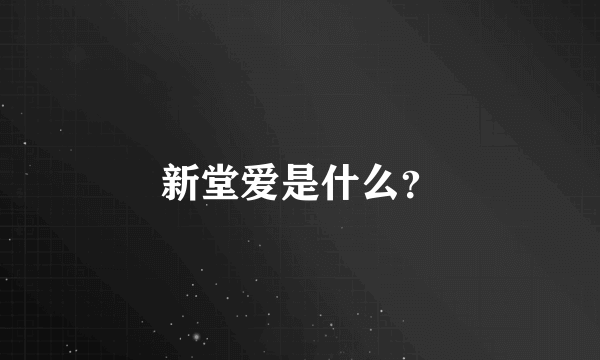 新堂爱是什么？