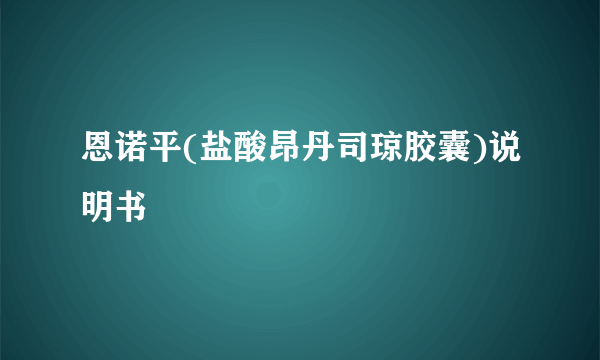 恩诺平(盐酸昂丹司琼胶囊)说明书