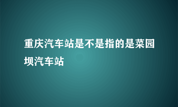 重庆汽车站是不是指的是菜园坝汽车站