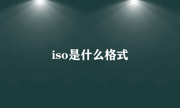 iso是什么格式