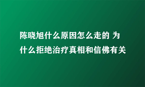 陈晓旭什么原因怎么走的 为什么拒绝治疗真相和信佛有关