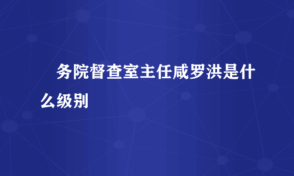 囯务院督查室主任咸罗洪是什么级别