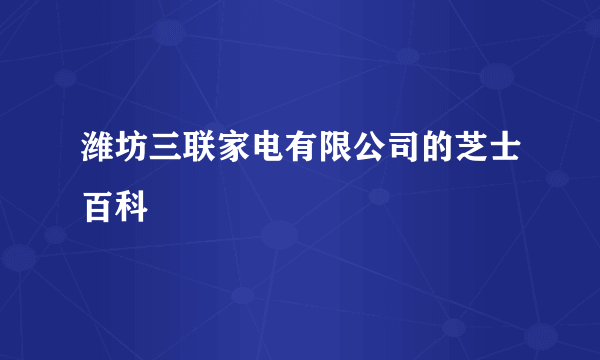 潍坊三联家电有限公司的芝士百科