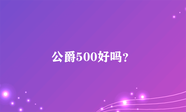 公爵500好吗？