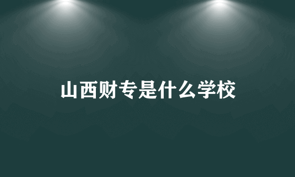 山西财专是什么学校