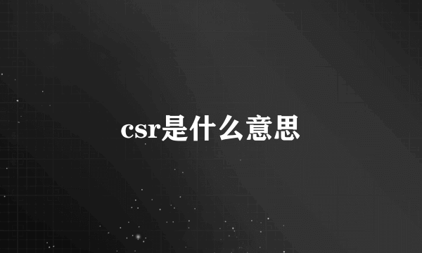 csr是什么意思