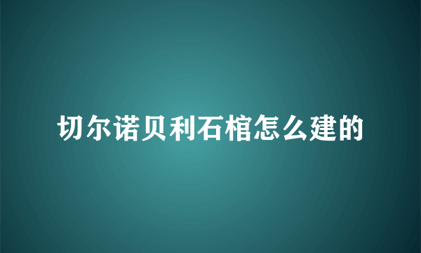 切尔诺贝利石棺怎么建的