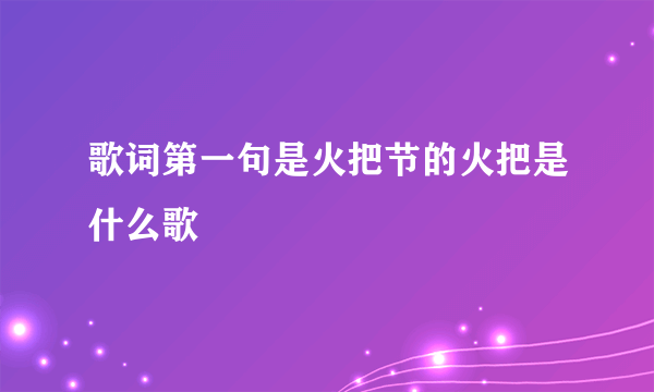 歌词第一句是火把节的火把是什么歌