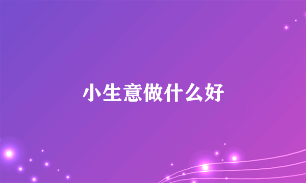 小生意做什么好