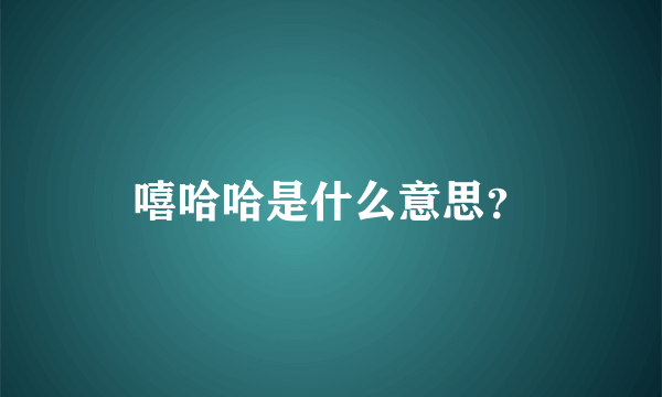 嘻哈哈是什么意思？