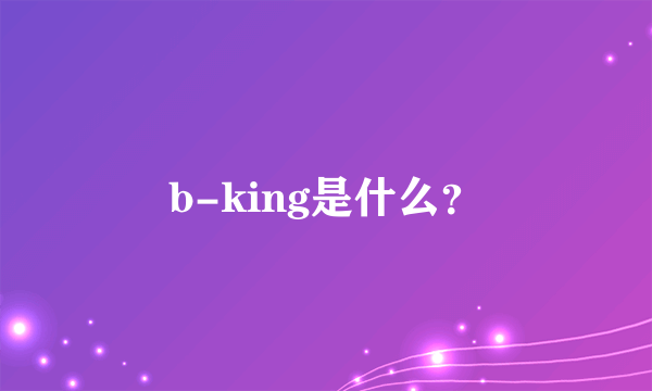 b-king是什么？