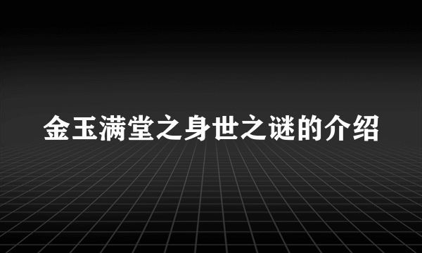 金玉满堂之身世之谜的介绍