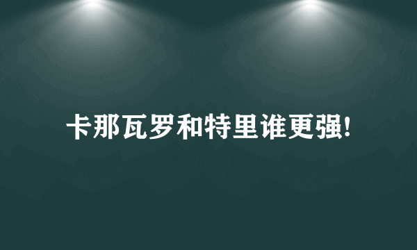 卡那瓦罗和特里谁更强!