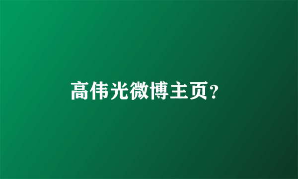 高伟光微博主页？