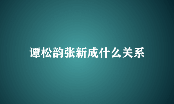 谭松韵张新成什么关系