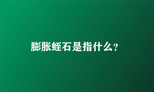 膨胀蛭石是指什么？