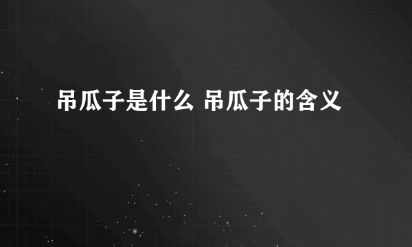 吊瓜子是什么 吊瓜子的含义