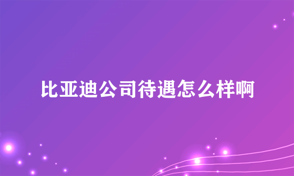 比亚迪公司待遇怎么样啊