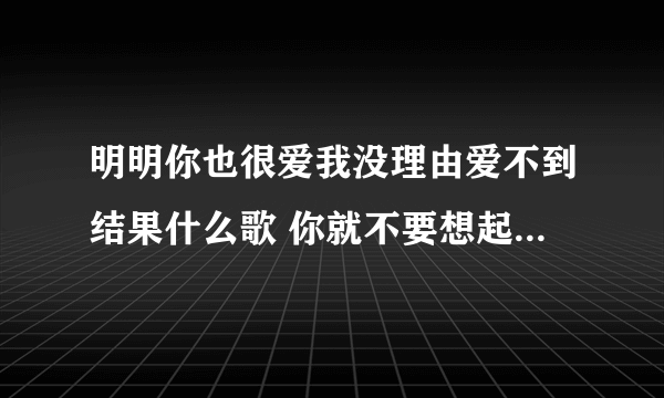 明明你也很爱我没理由爱不到结果什么歌 你就不要想起我完整歌词